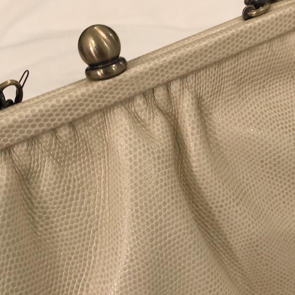 PATRICIA NASH LIZARD COLLECTION CB CLUTCH BAG in Bone NWT - Picture 3 of 8